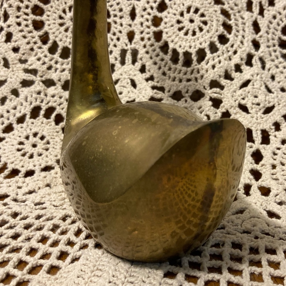 SOLD LCL - Vintage 7 Inch Brass Bird Swan - Picture 7 of 12
